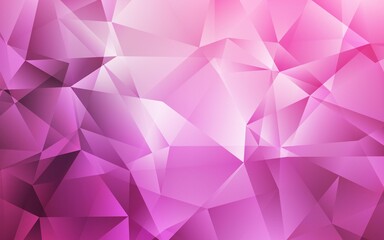 Light Pink vector polygon abstract layout. Elegant bright polygonal illustration with gradient. Best triangular design for your business.