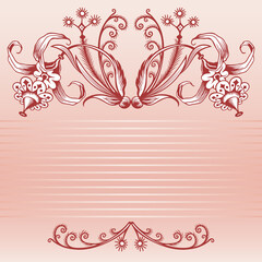 Floral hand drawn vector vintage border