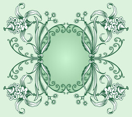 Floral hand drawn vector vintage border