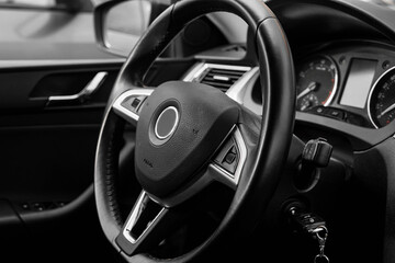 Steering wheel in a car