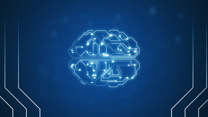 3d illustration of AI, deep learning modern computer technologies concepts.