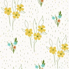 Selbstklebende Fototapeten Florall seamless pattern. Botanical illustration. Design for banner, card invitation and scrapbook. © Tetiana