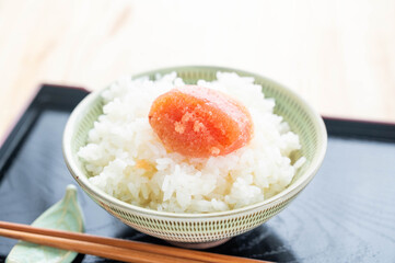 たらこを乗せたご飯