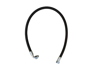 Hydraulic high pressure hose isolated on the white background. New spare parts.