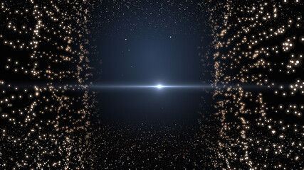 Obraz premium 3D rendering lens flare effect and spots with glare on dark background.