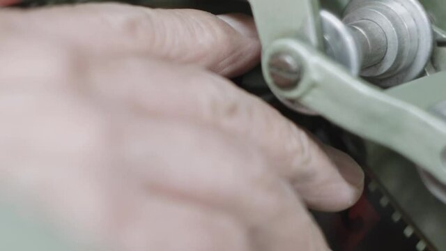  35mm Print in moviola sprockets 2