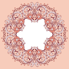 Vector decorative floral ethnic illustration.