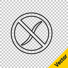 Black line Anti worms parasite icon isolated on transparent background. Vector.