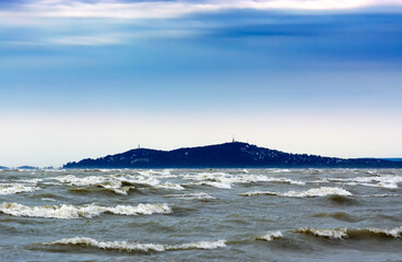 Stormy wind at Lake Balaton, Hungary ( Baltonmária ) - 364314380