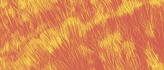 Tie Dye Print. Rough Texture Cover. Orange Banner Template.