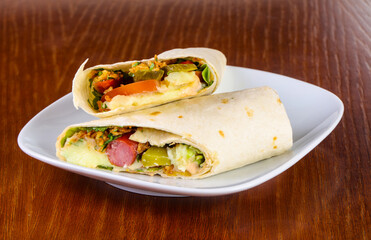 Tortilia with saucage