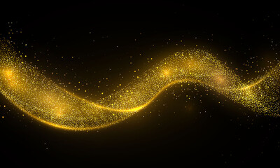 Gold glitter wave