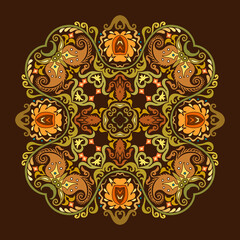 Vector ethnic abstract flower illustration