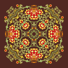 Vector ethnic abstract flower illustration
