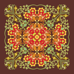 Vector ethnic abstract flower illustration