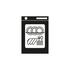 Icon of the dishwasher. Simple vector illustration on a white background