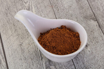 Cocoa powder in the bowl