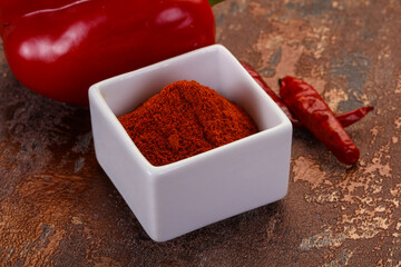 Paprika powder in the bowl