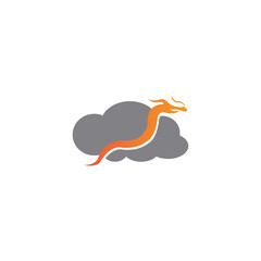 cloud logo illustration of a dragon color vector design