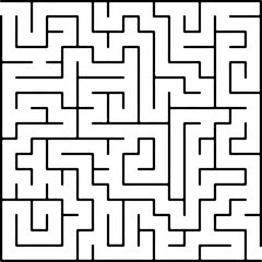 White vector background with a black maze. Abstract illustration with maze on a white background. Concept for books, magazines with complex tasks.