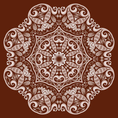 Vector ethnic abstract flower illustration