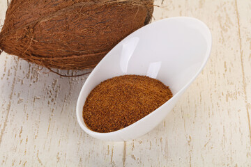 Coconut brown sugar in the bowl