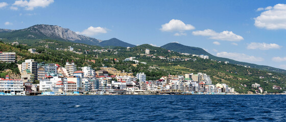 Village cliff view from the sea to the tourist center 2