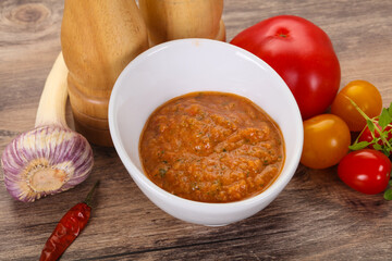 Famous Spanish gazpacho tomato soup