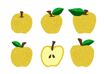 ナシ なし 梨 版画 はんこ スタンプ ベクター イラスト