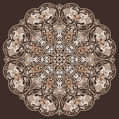 Vector ethnic abstract flower illustration