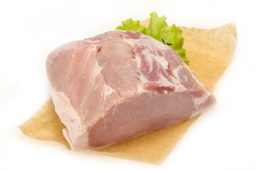 Raw pork meat piece for cooking