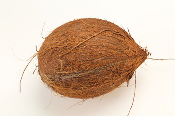 Ripe Coconut isolated on white