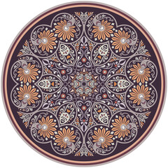 Vector ethnic abstract flower illustration