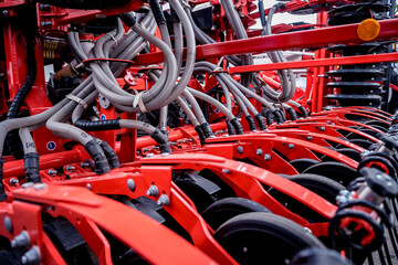 Modern agricultural machinery and equipment. Industrial details.