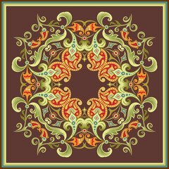 Vector ethnic abstract flower illustration