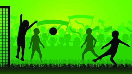 Abstract Sport Football Soccer Background WIth Human Design Vector Style