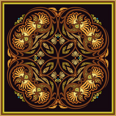 Vector ethnic abstract flower illustration