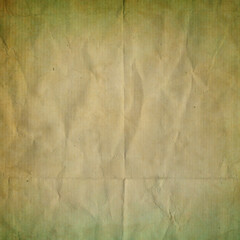 old crumpled kraft paper texture or background with blue borders