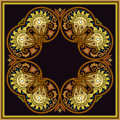 Vector ethnic abstract flower illustration