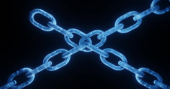 3d render with cybernetic blue chain