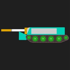 Vector graphics, a tank in the form of a pack of cigarettes. Flat design.