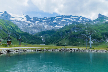 The lake below Mt Titlis