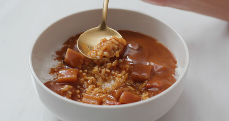 Homemade curry rice at home