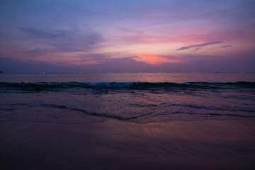 Landscape of sunset tropical beach