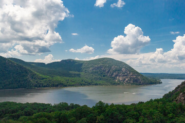 Hudson River and Green Summer Mountains
