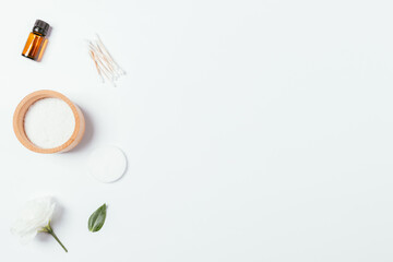 Bath sea salt in wooden bowl