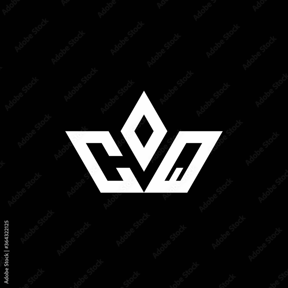 Wall mural cq monogram logo with crown shape luxury style