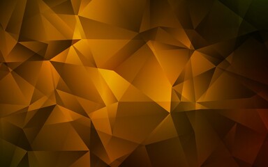 Dark Orange vector gradient triangles template. Shining colorful illustration with triangles. Brand new style for your business design.