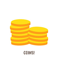 stack of yellow coins vector design