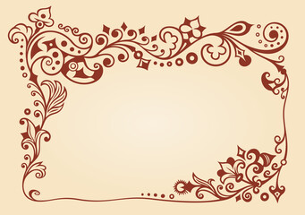 Vector abstract ornamental nature vintage border